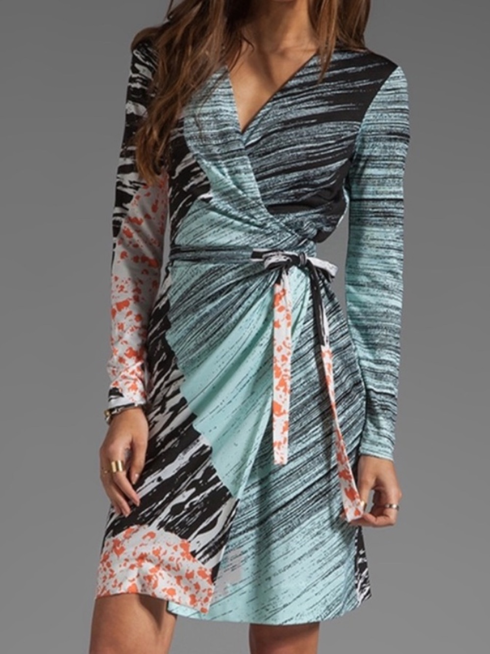 DVF 100% silk Valencia wrap dress
